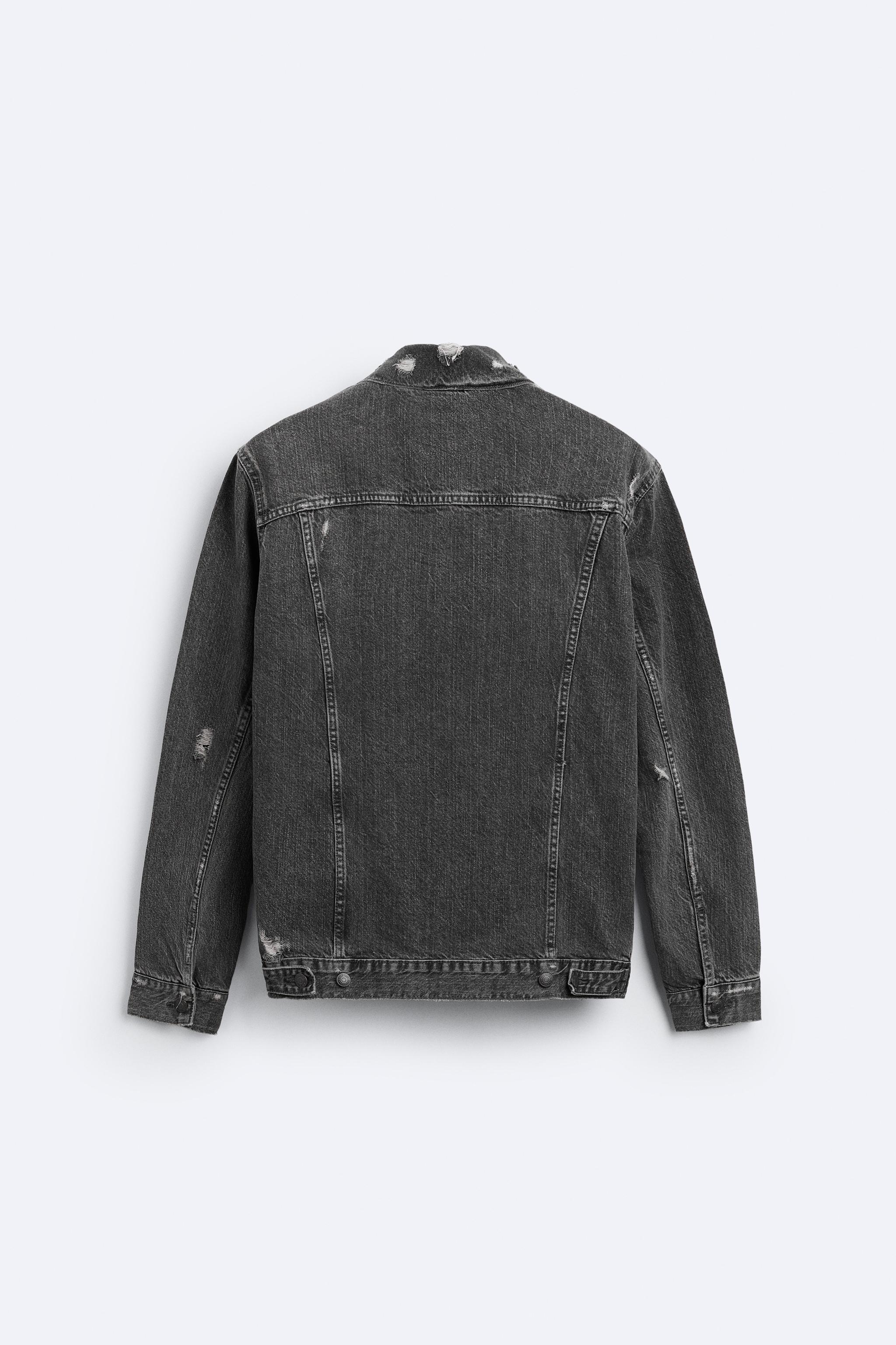 Schwarze jeansjacke herren zara Clearance